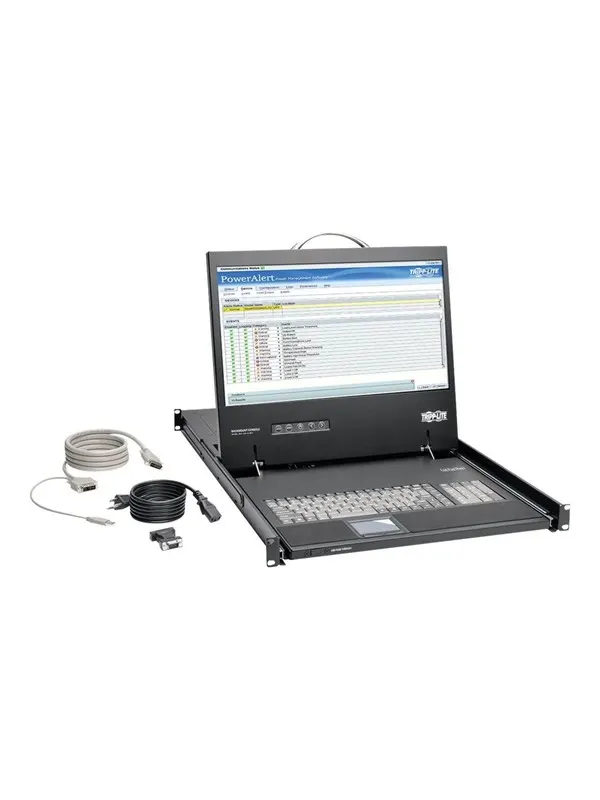 19" Eaton Series Rack Console 1URM DVI VGA for KVM Switch 19" LCD 1080p Rackmount TAA