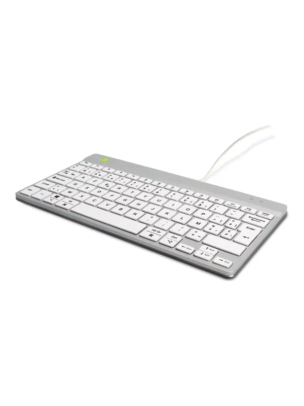 R-Go Tools R-Go Compact Break - keyboard - with integrated break indicator - AZERTY - Belgium - white Input Device - Tangentbord - Belgisk - Vit