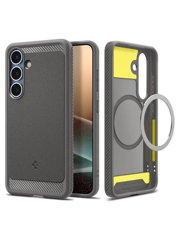 Spigen Rugged Armor MagSafe - marble gray - Samsung Galaxy S25