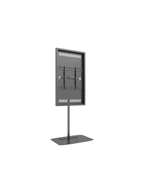 Multibrackets M Pro Series mounting kit - for flat panel - single pole slim floorbase - black RAL 9005 - Max 50 kg - recommended for 55"