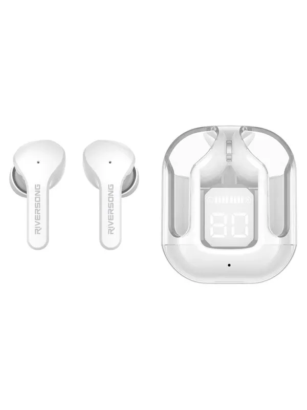Riversong Airfly M2 TWS ENC Earphones with 30 Hour Battery White