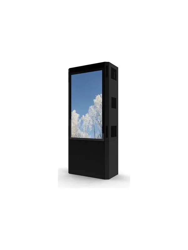 HI-ND Totem stand - for digital signage LCD panel - outdoor portrait - black - Max - recommended for 46"