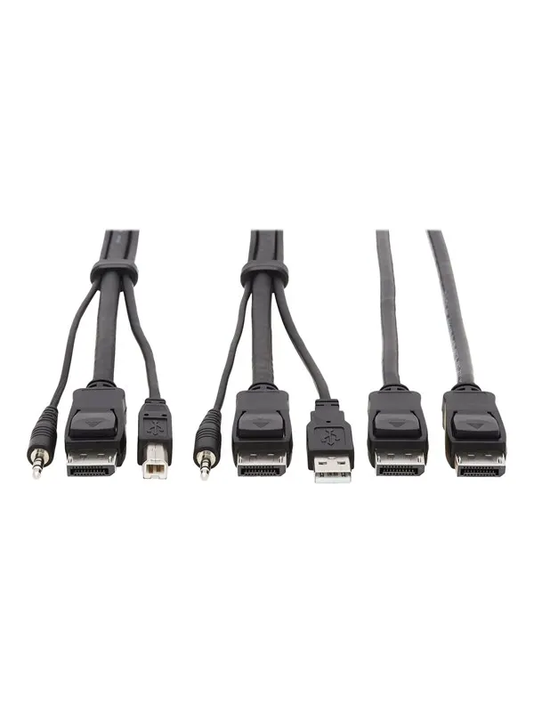 Tripp Lite Dual DisplayPort KVM Cable Kit 4K USB 3.5 mm Audio 3xM/3xM 6ft - video / USB / audio cable - 1.83 m
