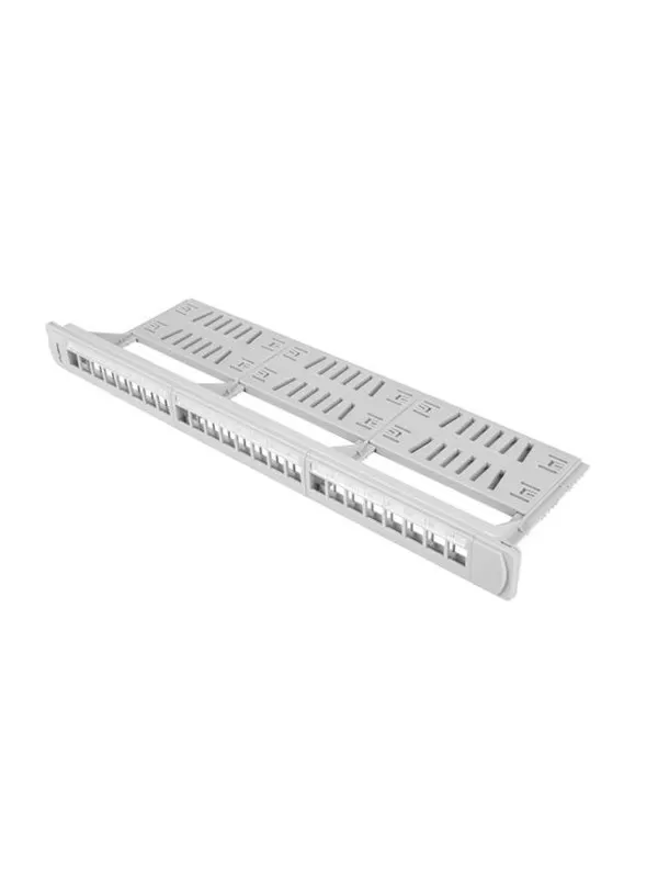 Lanberg PPKS-1124-S Patch Panel Blank 24-Port 1U with Organizer for Keystone Modules Grey