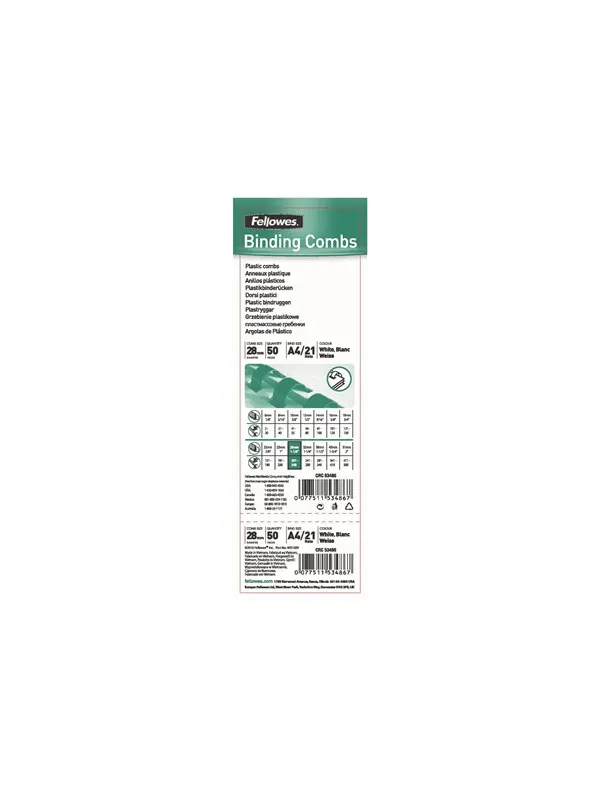 Fellowes Plastic Comb - 50 pcs. - plastic binding comb