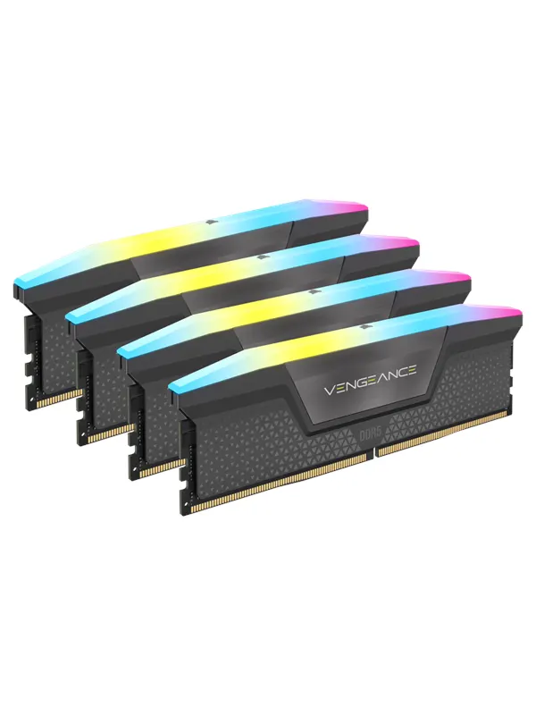 Corsair Vengeance RGB DDR5-5600 - 64GB - CL36 - Quad Channel (4 pcs) - AMD EXPO &amp; Intel XMP - Grå med RGB