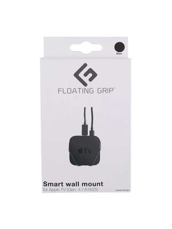 Floating Grip APPLE TV GEN. 4 WALL MOUNT (BLACK) - Max - recommended for