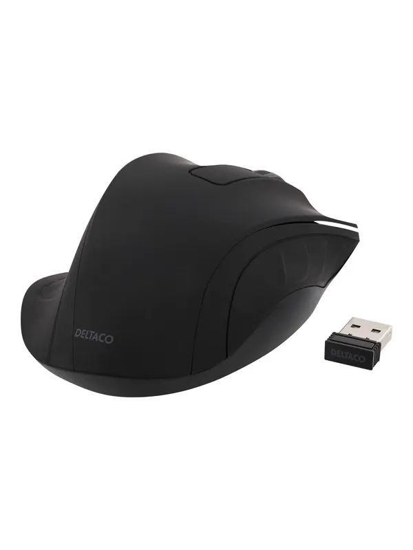 Deltaco MS-710 - Mouse optical 3 buttons wireless USB Black - Mouse - Optic - 3 knappar - Svart