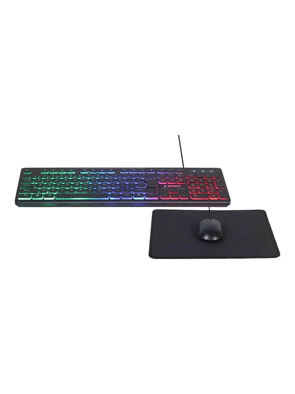 Gembird KBS-UML-01 - keyboard mouse and mouse pad set - US - Tangentbord, mus och musmattskonfiguration - Engelska (US) - Svart