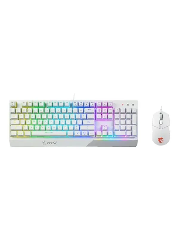 MSI Vigor GK30 combo - keyboard and mouse set - white - Tastatur & Mus set - Engelska (US) - Vit