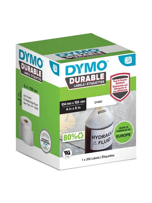 DYMO LabelWriter Durable extra stora fraktetiketter 104 mm x 159 mm