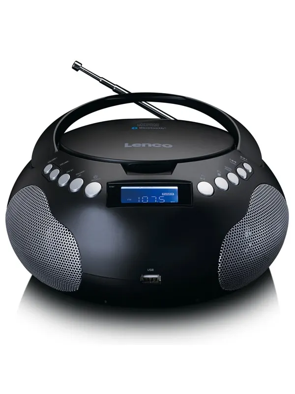 Lenco SCD-331BK - Portable Radio/CD/MP3 player with USB and Bluetooth® - Black