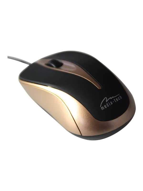 Media-Tech PLANO - Mouse - Optic - 3 knappar - Gold