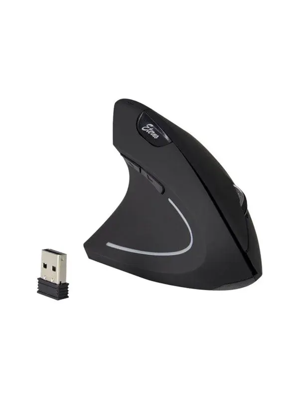 Inter-Tech Eterno KM-206L - Vertical mouse - 6 knappar - Svart