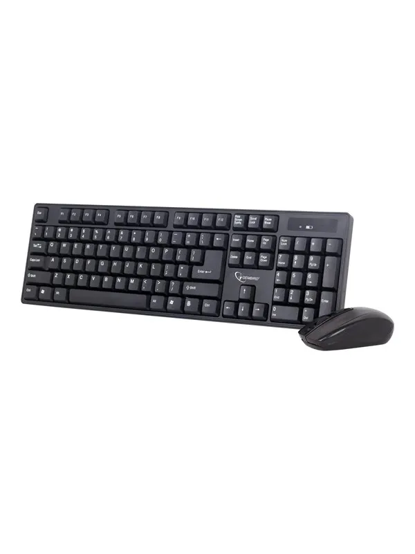 Gembird KBS-W-01 - keyboard and mouse set - US - black - Tastatur & Mus set - Engelska (US) - Svart
