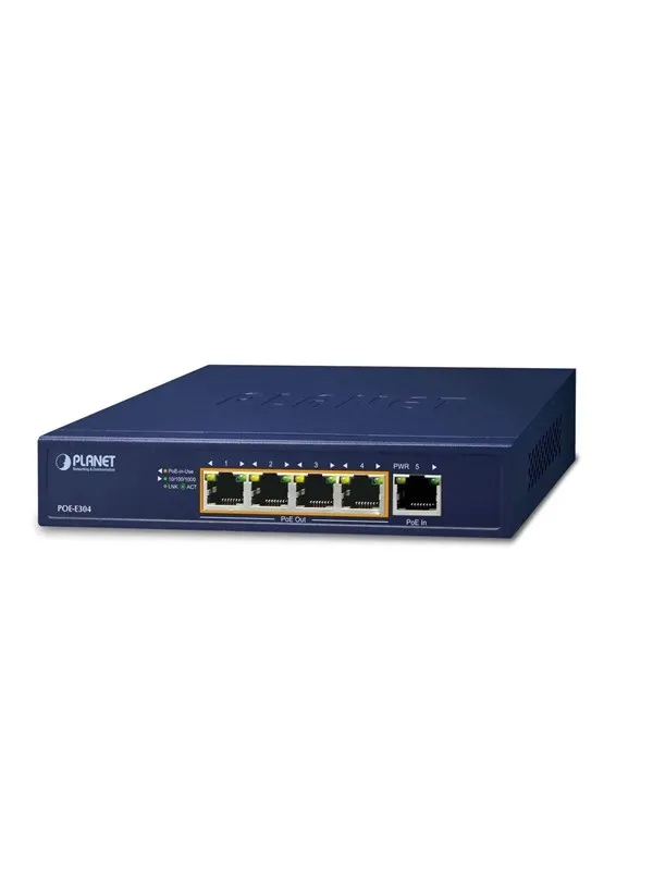 PLANET POE-E304 1-Port 802.3bt PoE++ to 4-Port 802.3af/at Gigabit PoE Extender