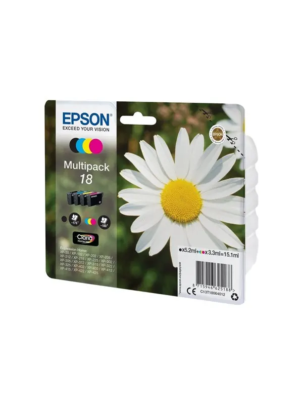 Epson 18 Multipack (Black Cyan Magenta Yellow) Ink