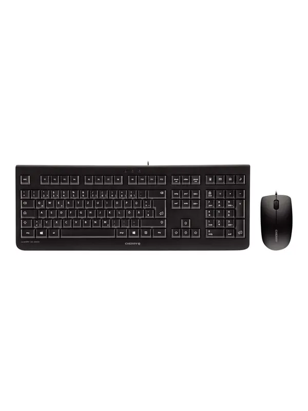 Cherry DC 2000 - sats med tangentbord och mus - Tastatur & Mus set - Engelska (US) - Svart