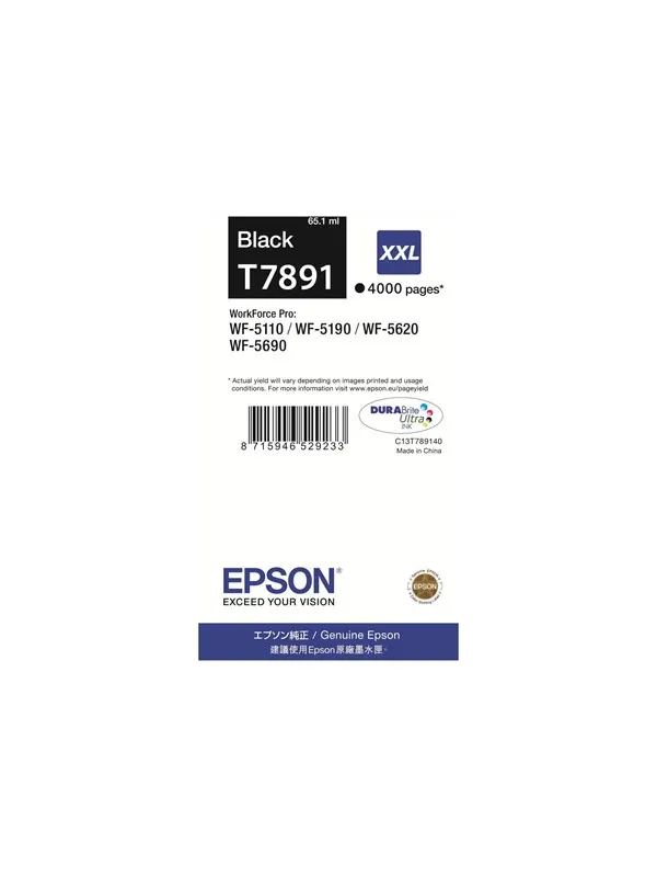 Epson T7891 - Black Ink XXL (T7891) - Bläckpatron Svart