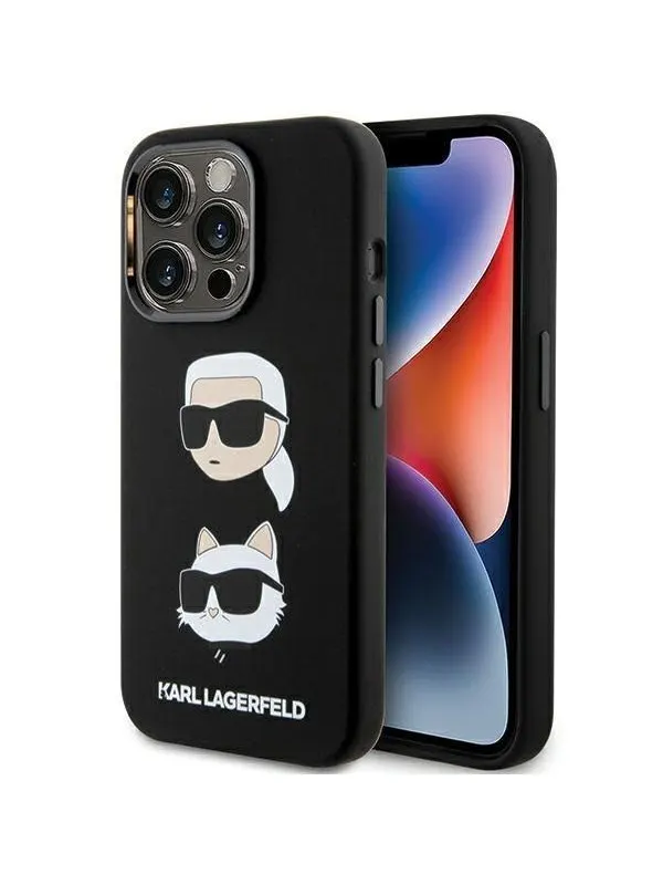Karl Lagerfeld Silicone Karl&Choupette Head case for iPhone 15 Pro - black