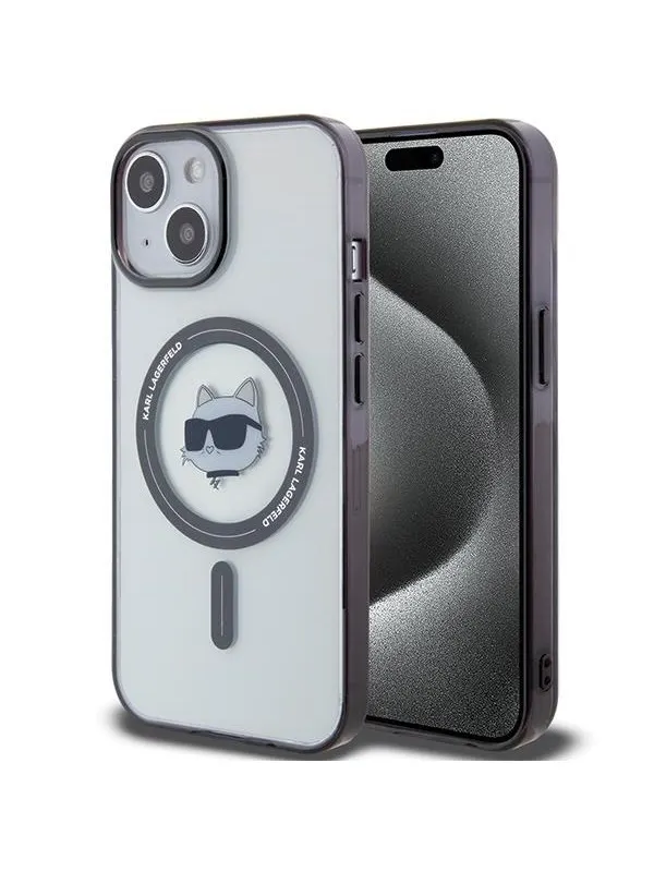 Karl Lagerfeld KLHMP15MHCHNOTK iPhone 15 Plus 6.7" transparent hardcase IML Choupette`s Head MagSafe