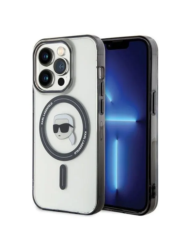 Karl Lagerfeld KLHMP15XHKHNOTK iPhone 15 Pro Max 6.7" transparent hardcase IML Karl`s Head MagSafe