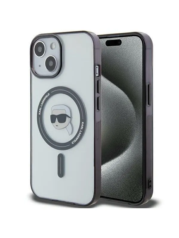 Karl Lagerfeld KLHMP15MHKHNOTK iPhone 15 Plus 6.7" transparent hardcase IML Karl`s Head MagSafe