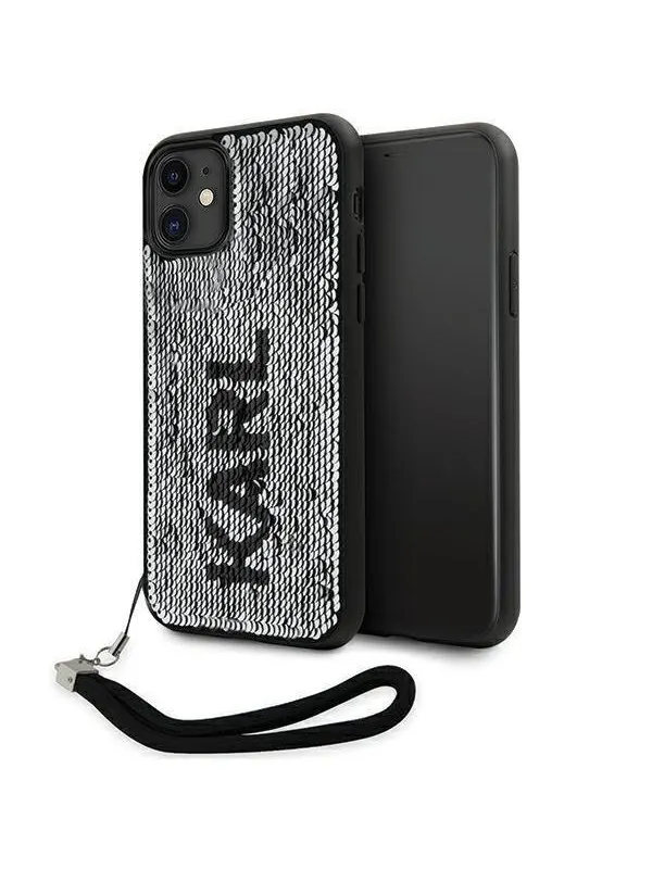 Karl Lagerfeld KLHCN61PSQRKS iPhone 11 / Xr 6.1" silver/silver hardcase Sequins Cord