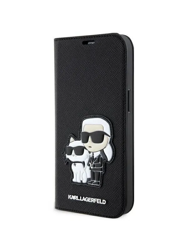 Karl Lagerfeld KLBKP14LSANKCPK iPhone 14 Pro 6.1" bookcase black/black Saffiano Karl &amp; Choupette