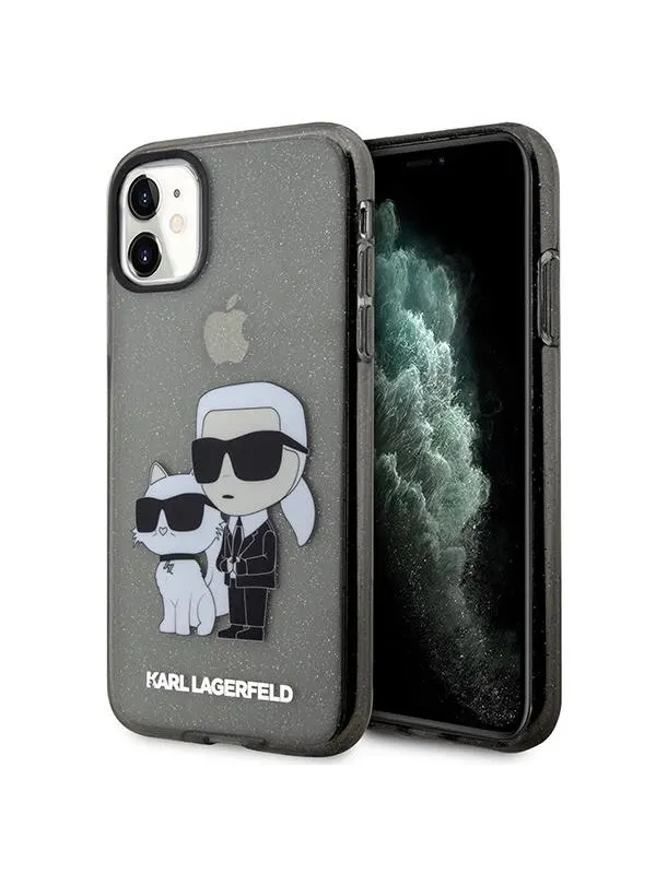 Karl Lagerfeld KLHCN61HNKCTGK iPhone 11 / Xr 6.1" black/black hardcase Gliter Karl&amp;Choupette