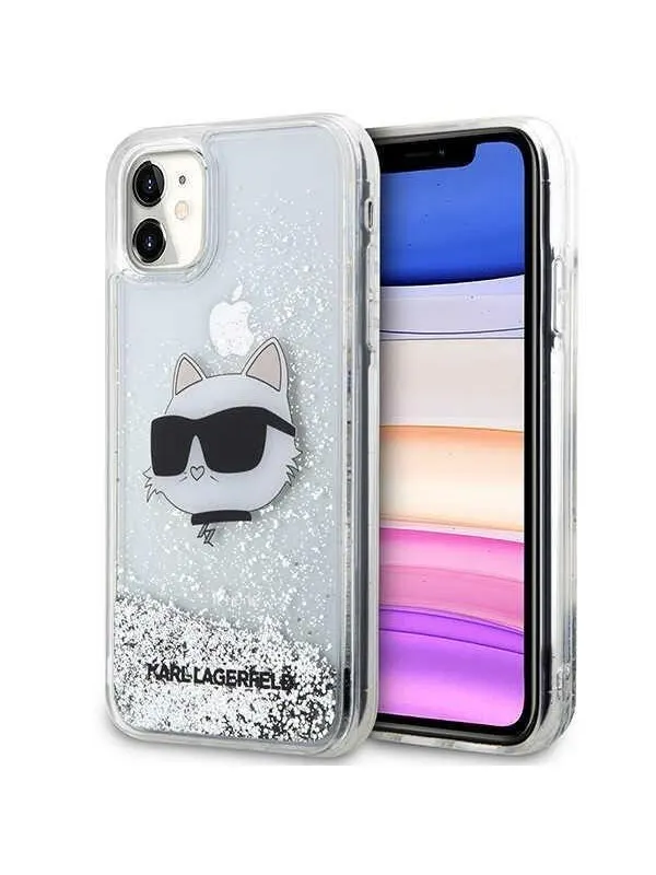 Karl Lagerfeld KLHCN61LNCHCS iPhone 11/ XR silver/silver hardcase Glitter Choupette Head