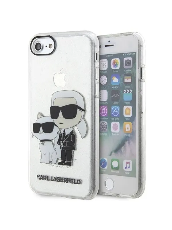 Karl Lagerfeld KLHCI8HNKCTGT iPhone 7/8/ SE 2020 / SE 2022 transparent hardcase Gliter Karl&Choupette