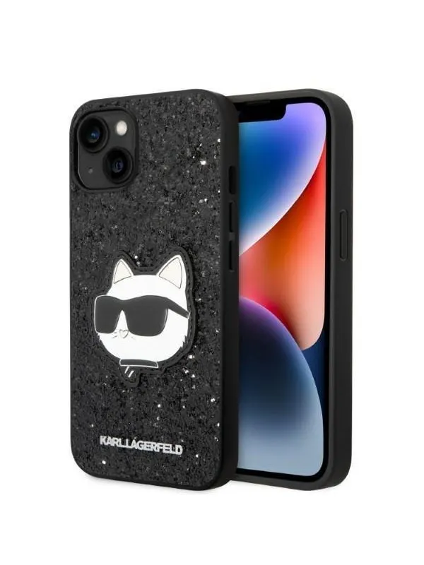 Karl Lagerfeld KLHCP14MG2CPK iPhone 14 Plus 6.7" black/black hardcase Glitter Choupette Patch