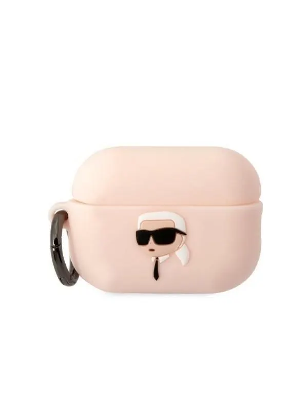 Karl Lagerfeld KLAP2RUNIKP AirPods Pro 2 cover pink/pink Silicone Karl Head 3D