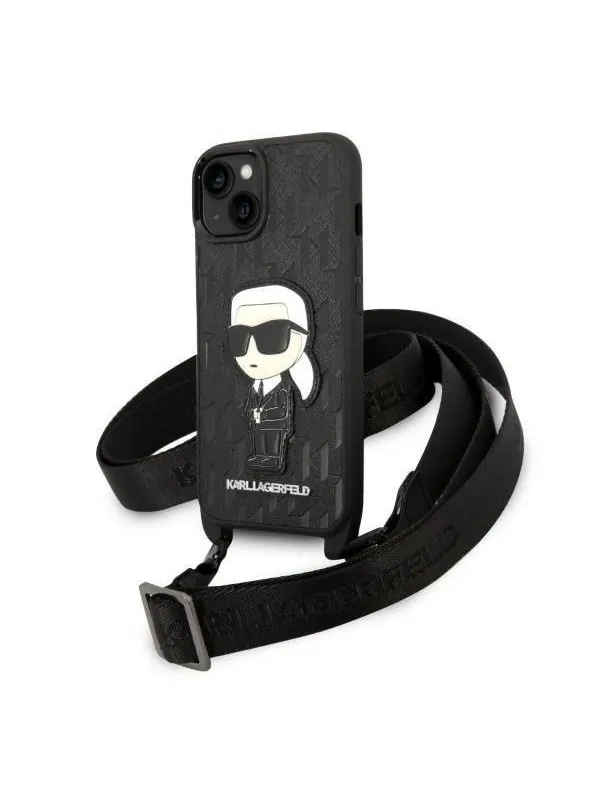 Karl Lagerfeld KLHCP14SSTKMK iPhone 14 6.1" black/black hardcase Monogram Ikonik Patch