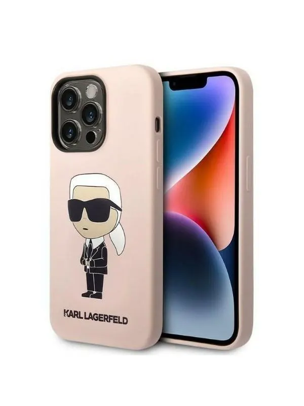 Karl Lagerfeld KLHCP14LSNIKBCP iPhone 14 Pro 6.1" hardcase pink/pink Silicone Ikonik