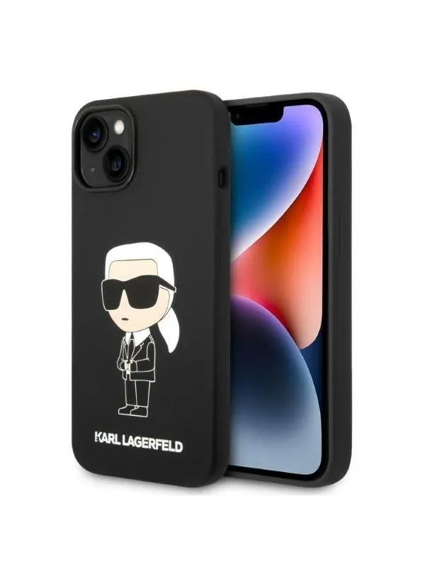 Karl Lagerfeld KLHMP14MSNIKBCK iPhone 14 Plus 6.7" hardcase black/black Silicone Ikonik Magsafe