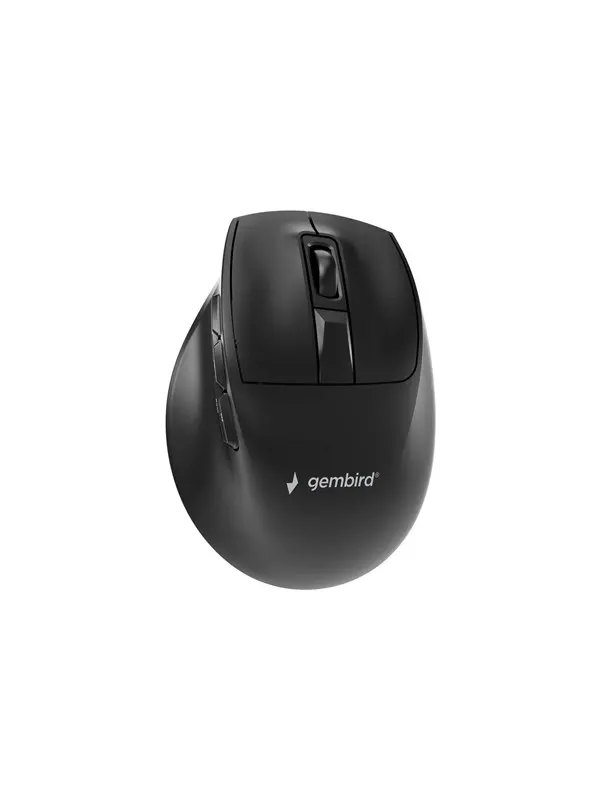 Gembird Triple-mode 9-button wireless ergonomic mouse - Ergonomisk mus - Optic - 9 knappar - Svart