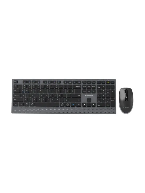 Gembird Slim wireless dual-mode desktop set - Tastatur &amp; Mus set - Engelska (US) - Svart