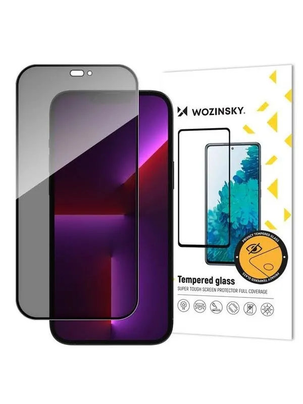 Wozinsky Privacy Glass med Anti Spy-filter för iPhone 15 - black