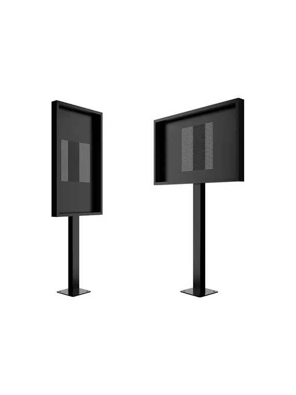 Multibrackets M Pro Series stand - totem - for digital signage LCD panel - rotate - black RAL 9005 - Max 63 kg - recommended for 55"