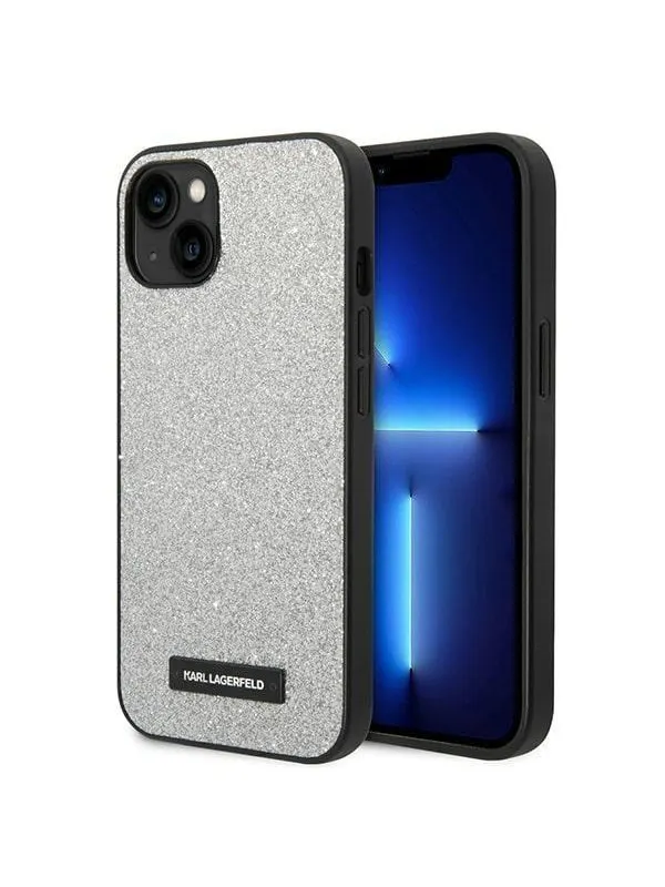 Karl Lagerfeld KLHCP14MG2ELS iPhone 14 Plus 6.7 "hardcase silver / silver Glitter Plaque Logo