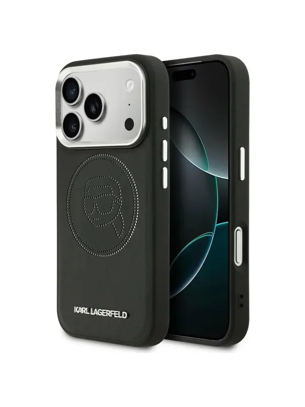 Karl Lagerfeld K Head Point Logo MagSafe Case for iPhone 17 Pro - Black