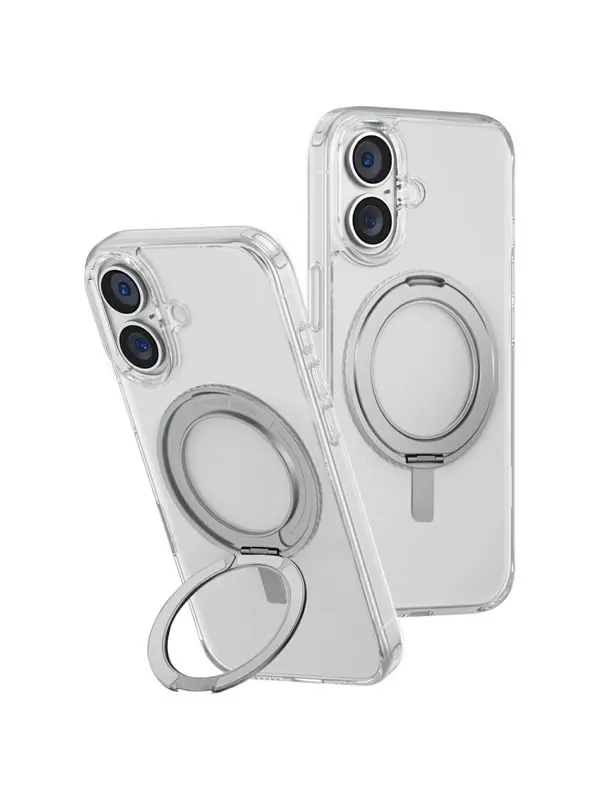 UNIQ Swivix 360 Rotating Kickstand Case for iPhone 16 Plus - Transparent