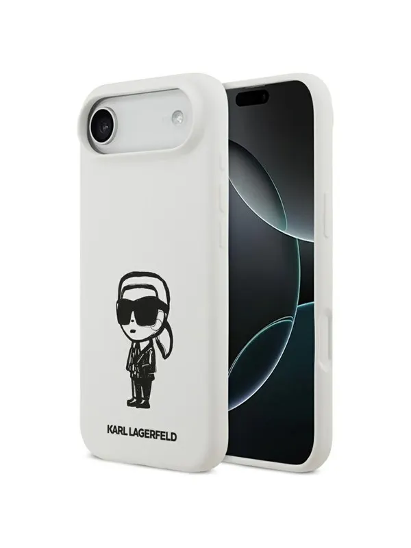Karl Lagerfeld Silicone Karl Sketch &amp; Logo MagSafe Case for iPhone 17 Air - White