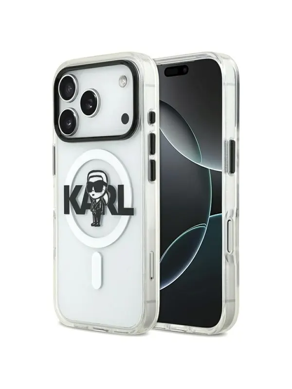 Karl Lagerfeld IML Karl Sketch Logo MagSafe Case for iPhone 17 Pro - Transparent