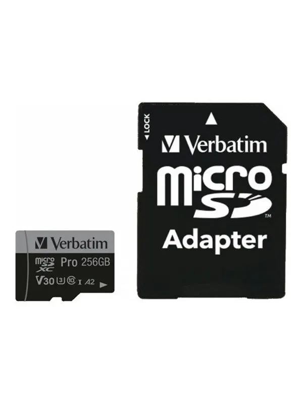 Verbatim Pro U3 microSD/SD - 100MB/s - 256GB