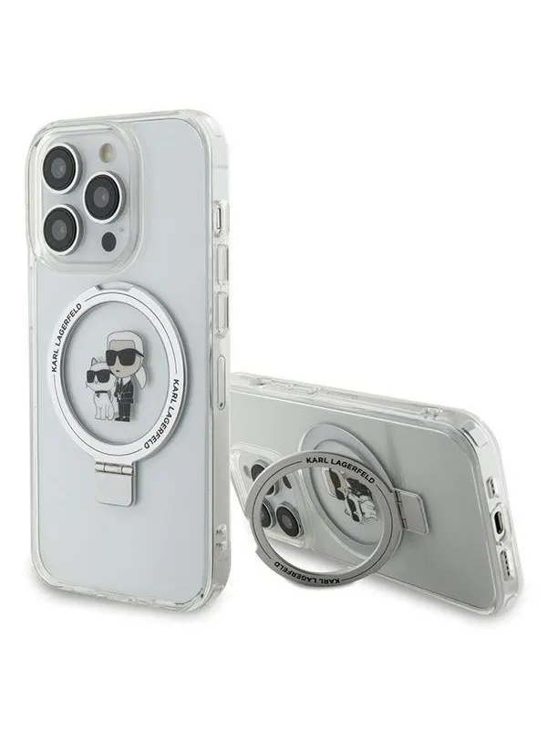 Karl Lagerfeld KLHMP15LHMRSKCH iPhone 15 Pro 6.1" white/white hardcase Ring Stand Karl&Choupette MagSafe