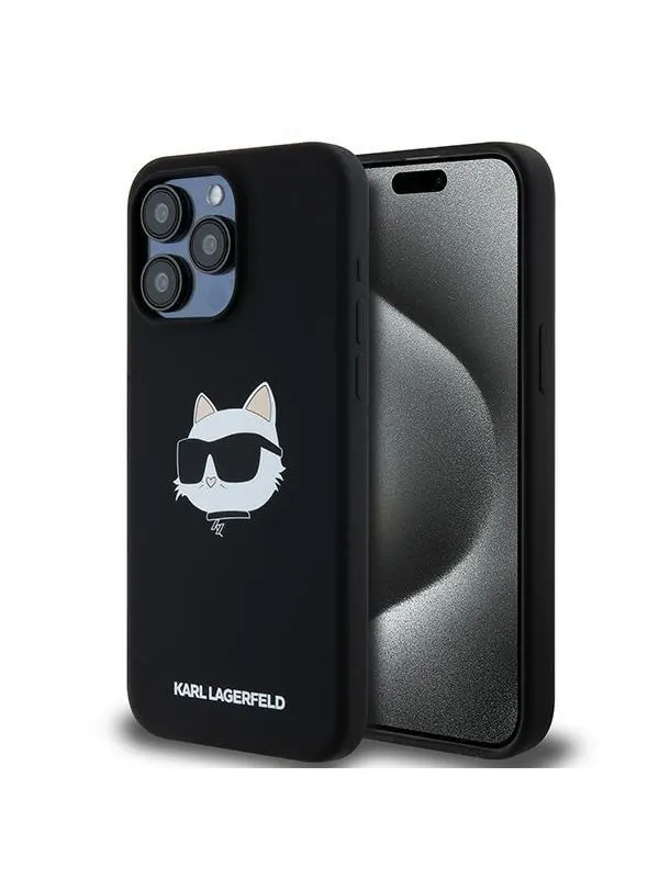 Karl Lagerfeld Silicone Choupette Head MagSafe case for iPhone 15 Pro - black