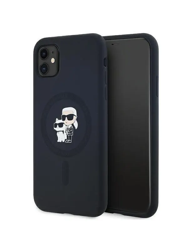 Karl Lagerfeld Silicone Karl&Choupette MagSafe case for iPhone 11 / Xr - black